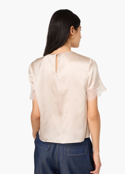 CAMI NYC Marguerite Silk Top cream
