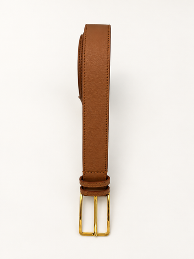 JULIA Classic Gold Buckle Belt In Camel