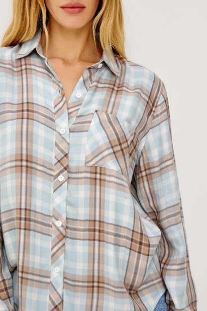 RAILS Hunter shirt Chambray Ivory Dune
