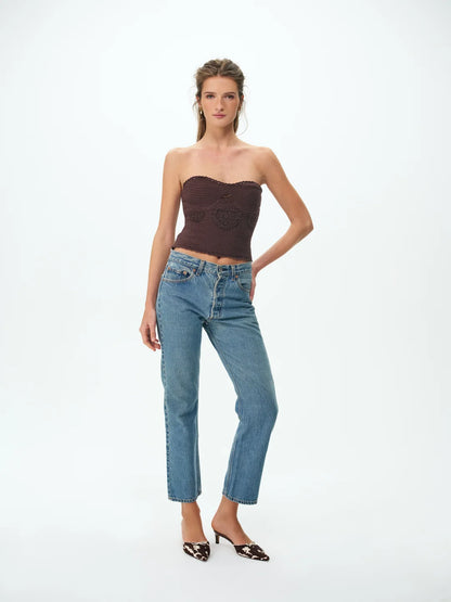 FOR LOVE & LEMONS Kalli Top - Brown
