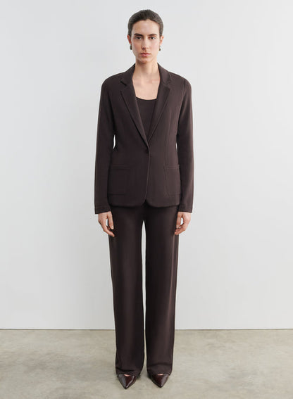 MAJESTIC FILATURES Veste 1 bouton 2 poches - Chocolate Mousse