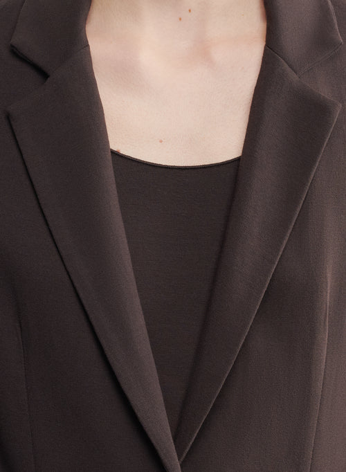 MAJESTIC FILATURES Veste 1 bouton 2 poches - Chocolate Mousse