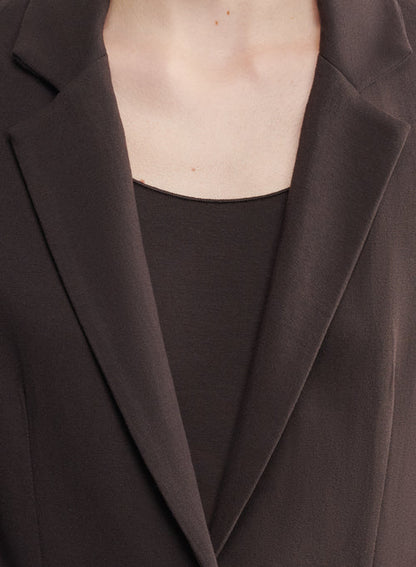 MAJESTIC FILATURES Veste 1 bouton 2 poches - Chocolate Mousse