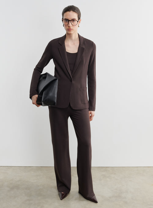 MAJESTIC FILATURES Veste 1 bouton 2 poches - Chocolate Mousse