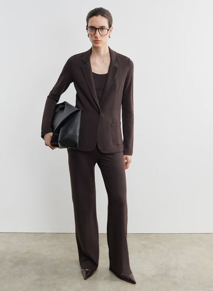MAJESTIC FILATURES Veste 1 bouton 2 poches - Chocolate Mousse