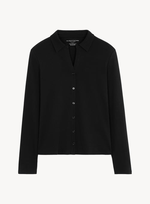 MAJESTIC FILATURES cotton shirt with button closure Black