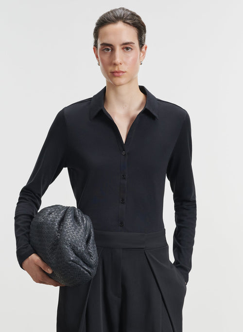 MAJESTIC FILATURES cotton shirt with button closure Black