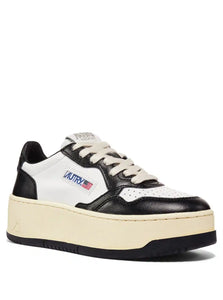 AUTRY Medalist Platform Sneakers In White And Black Leather