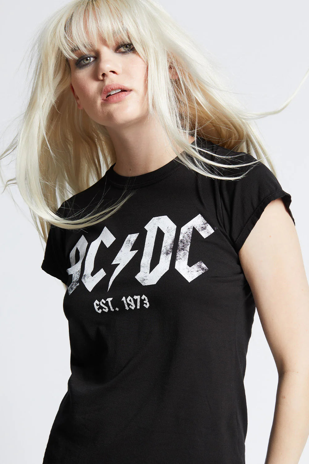 RECYCLED KARMA the AC/DC 1973 Black Baby Tee