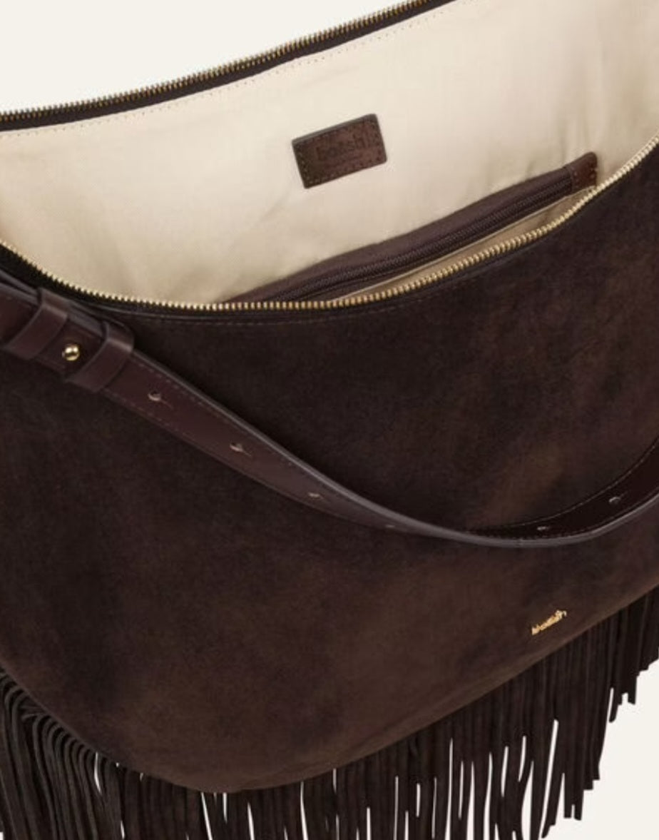 BA&SH SWING XL fringed bag Chocolate