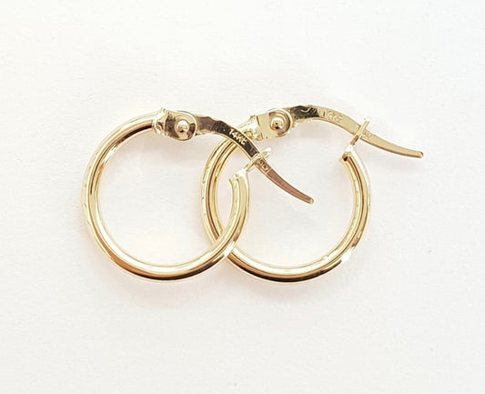 14K Gold Classic Hoop Earrings – 13mm