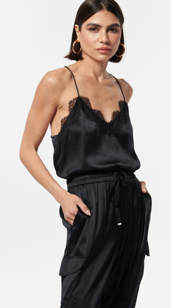 CAMI NYC Racer Charmeuse Cami Black