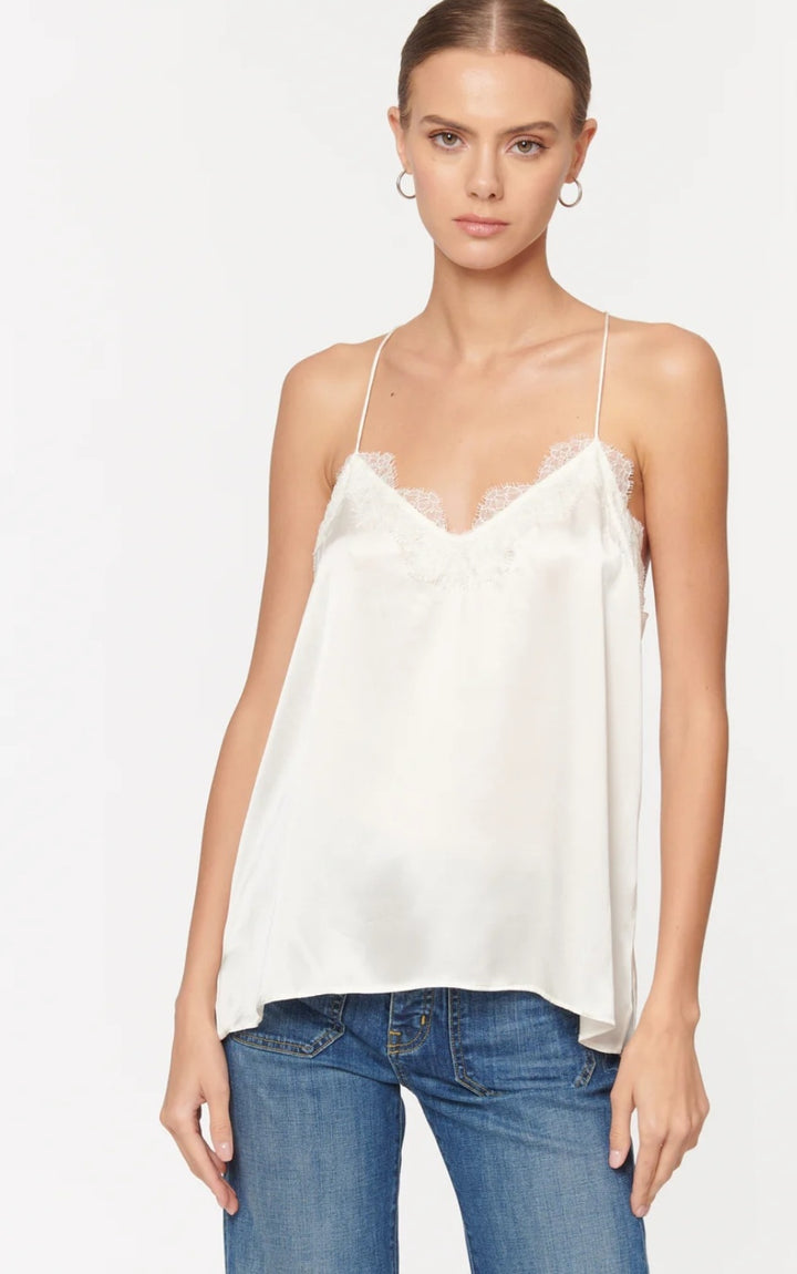 CAMI NYC Racer Charmeuse Cami White