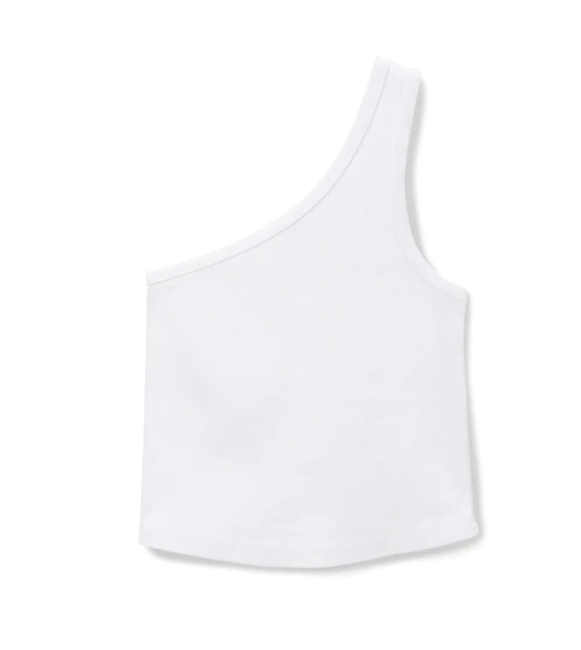 PWT One Shoulder Tank In White