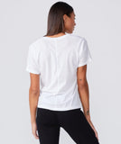 Monrow Super Fine Jersey Fitted V Neck Tee In White