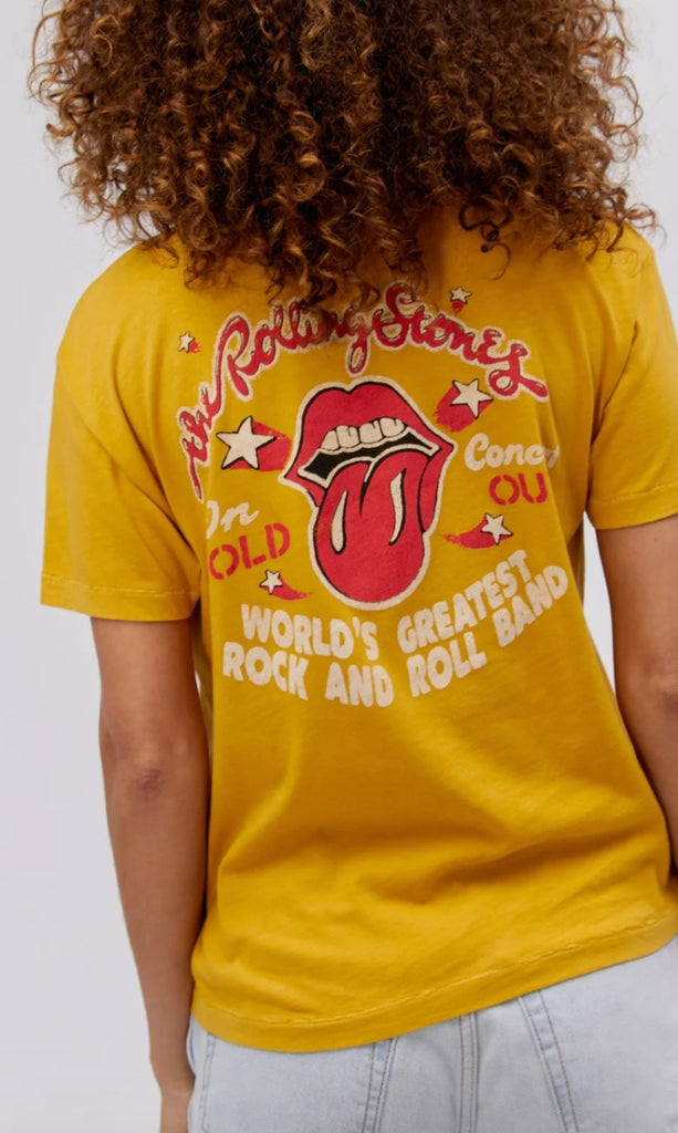 DAYDREAMER Rolling Stones Tee In Golden Yellow