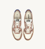 AUTRY Super Vintage Sneakers In Cafe, White And Blue Leather
