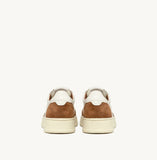 AUTRY Medalist Low Sneakers In White Goatskin And Brown Suese