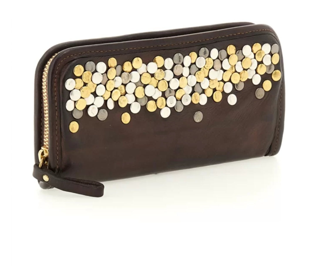 CAMPOMAGGI Liri Large Wallet  With Rivets In Brown