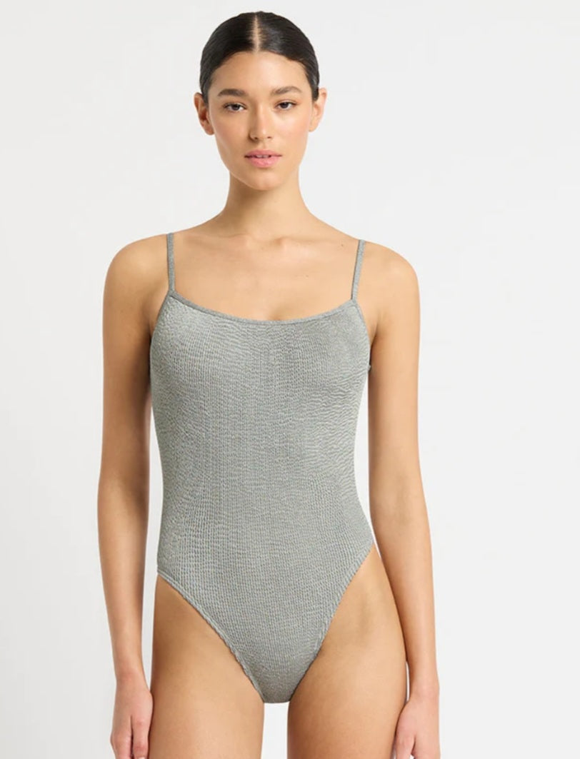 BOND EYE Low Palace Swimsuit In Chrome Shimmer
