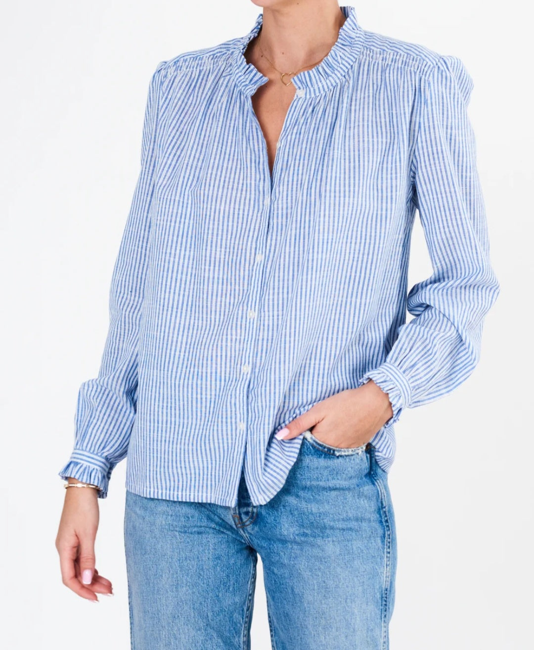 MABE Chrissie Top In Blue Stripes