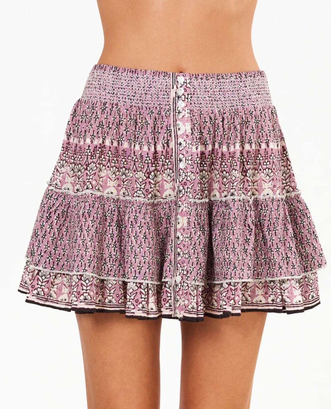 MABE Mari Print Mini Skirt Lilac