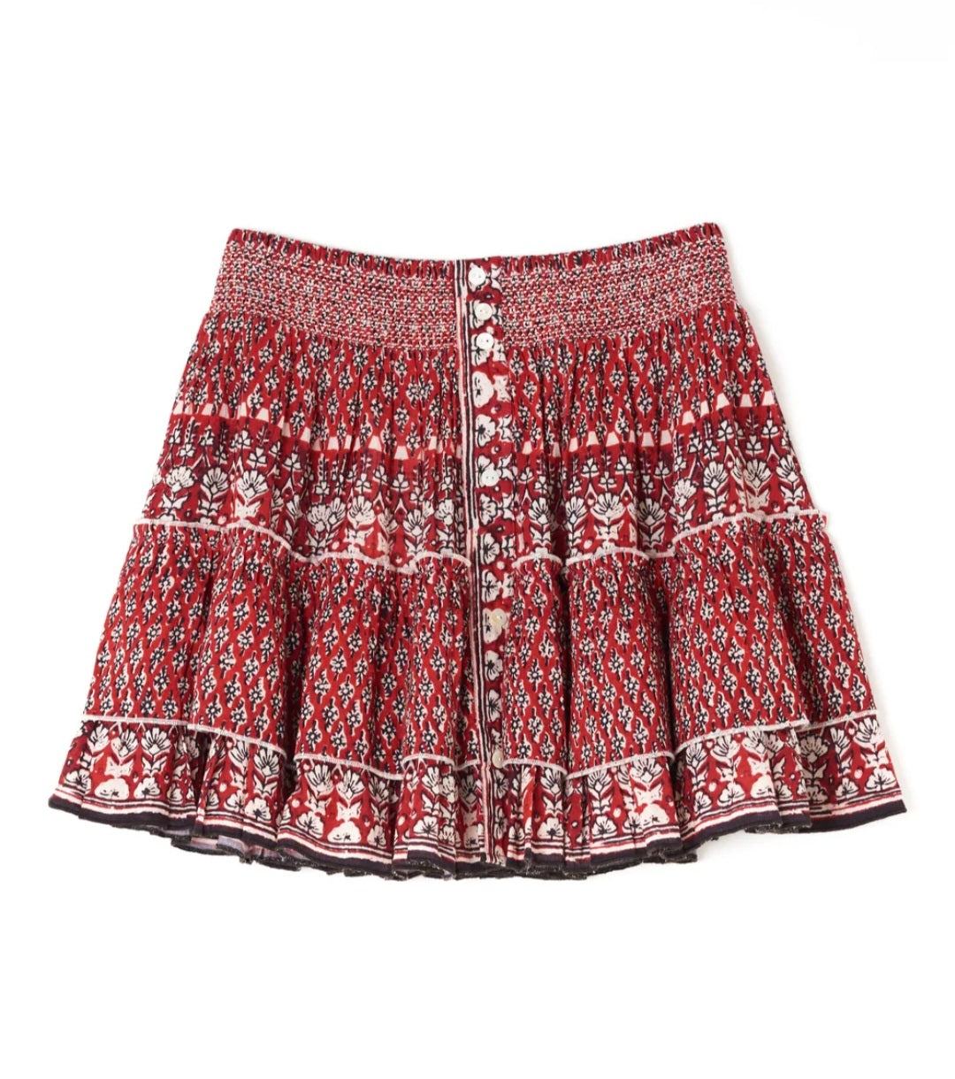 MABE Mari Print Mini Skirt Red