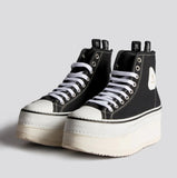 R13 Courtney Platform High Top Sneaker In Black