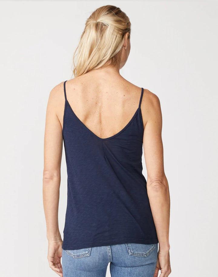 STATESIDE Supima Slub Jersey V-Neck Cami in New Navy