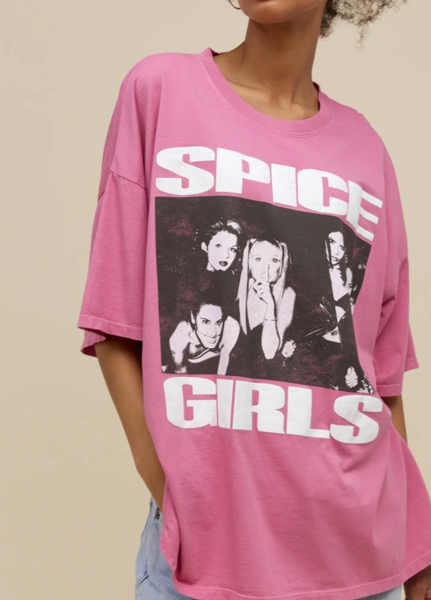 DAYDREAMER Spice Girls Photo OS Tee In Pink Taffy