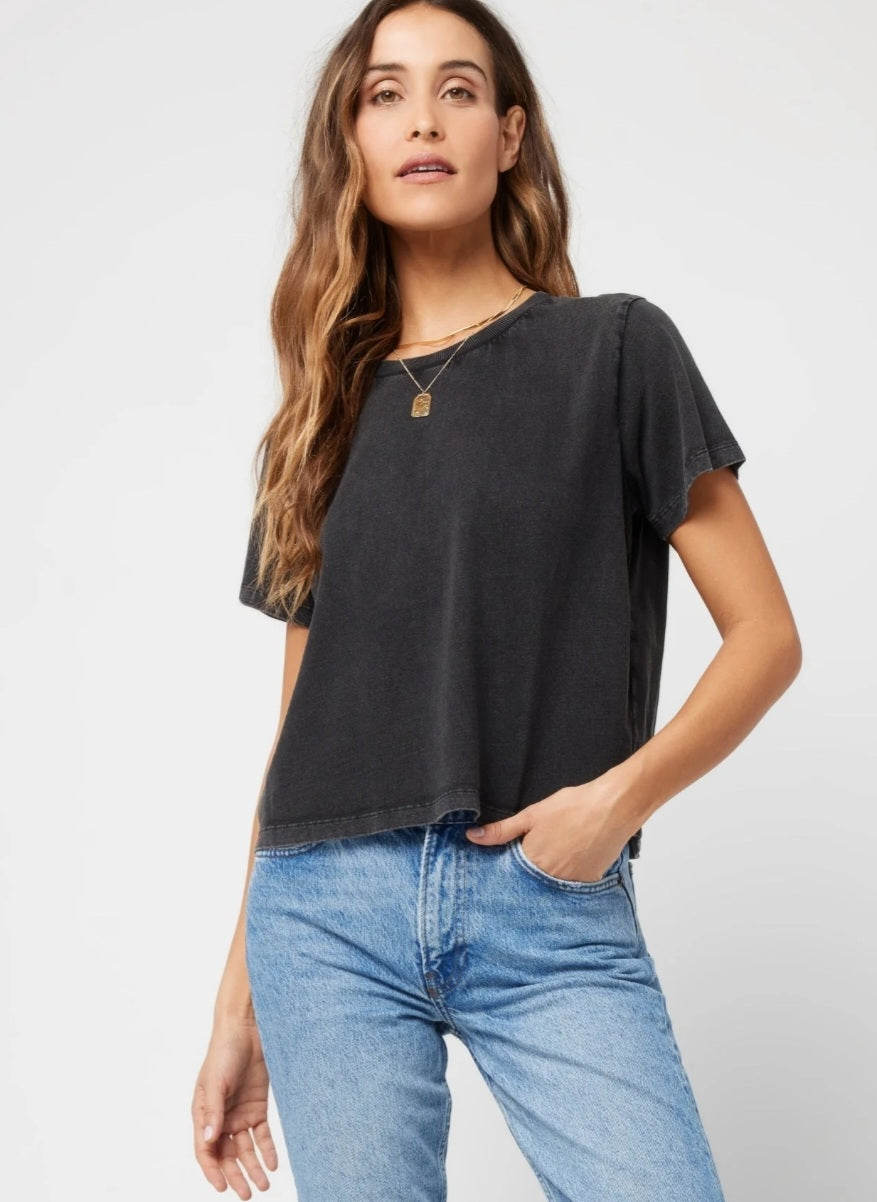 LSPACE All Day Top In Washed Black