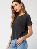 LSPACE All Day Top In Washed Black