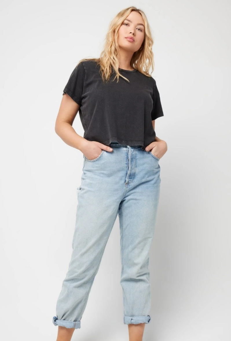 LSPACE All Day Top In Washed Black