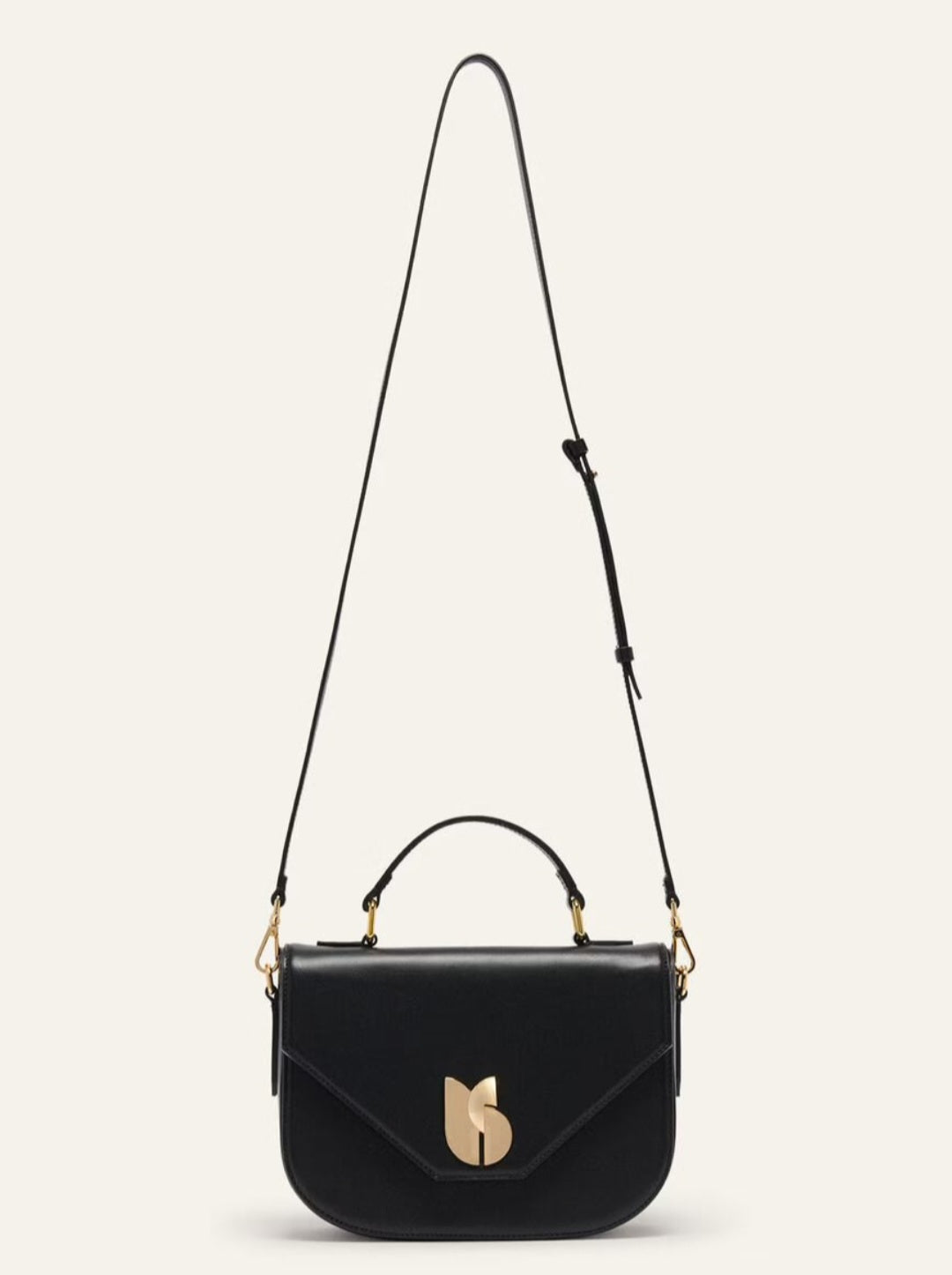 BA&SH Sign Bag Black Leather