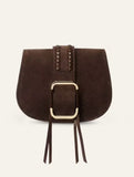 BA&SH Teddy Small Bag Dark Brown Suede Bag