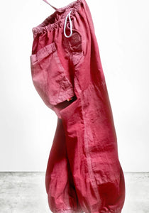 FREECITY FLAP/SNAP FREECITYLARGE MATTE/SATIN AIRJUMP PANT - RED PLANT