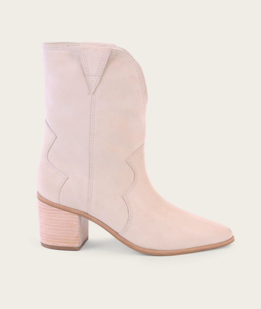 Kaanas Porto Cowboy Bootie W Stitching In Stone