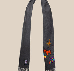 MAISON BADIGO CASHMERE SCARF GREY