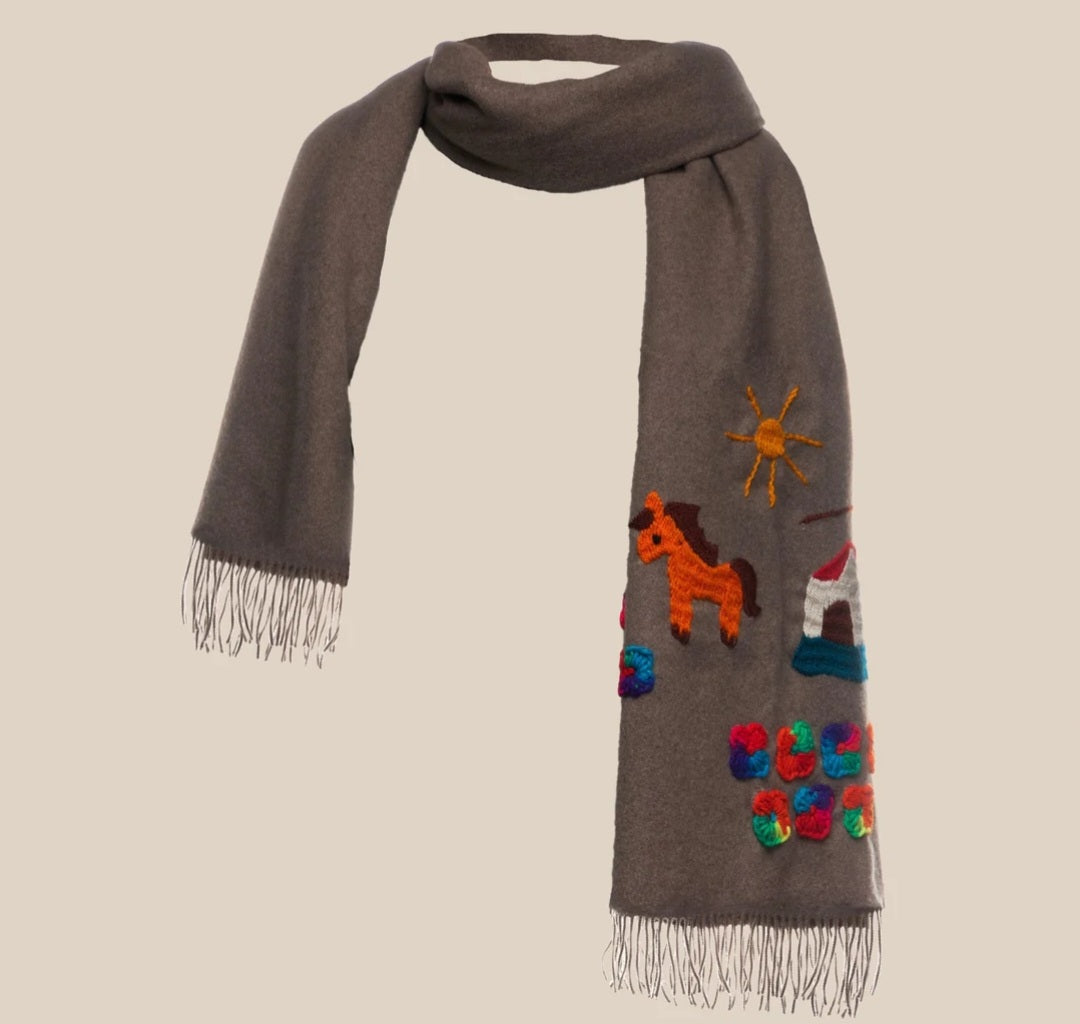 MAISON BADIGO CASHMERE SCARF TAUPE