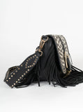 PC AMAL BLACK AND ZEBRA CROSSBODY BAG