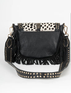 PC AMAL BLACK AND ZEBRA CROSSBODY BAG