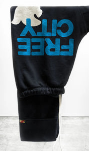 FREECITY 3/4 sweats - blackspace blue