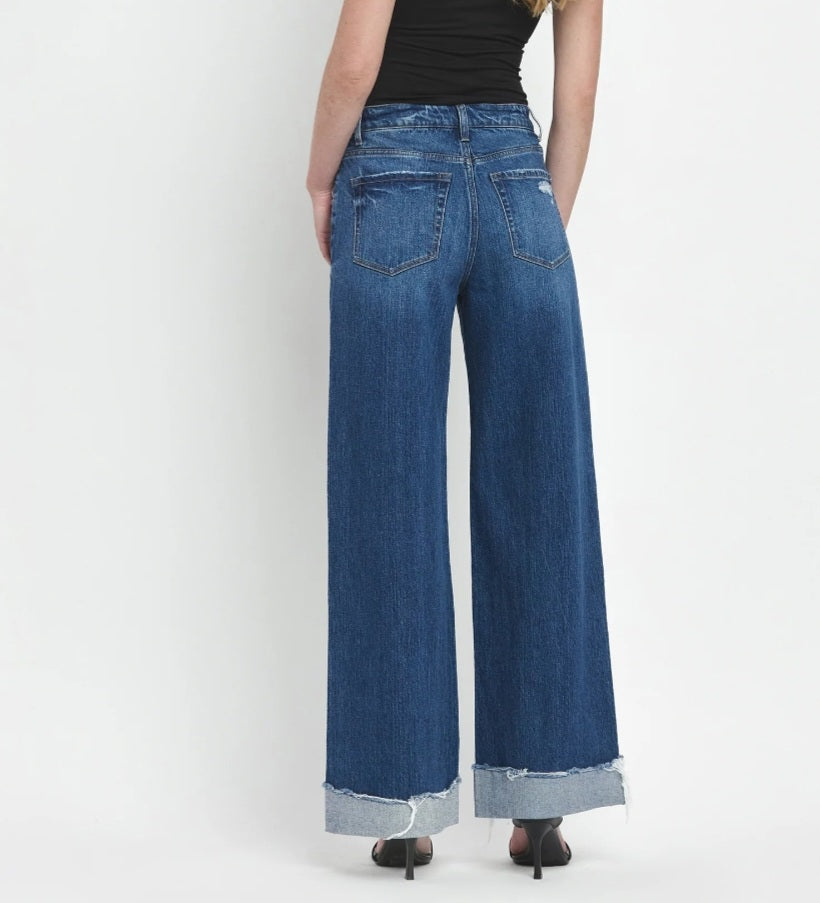 Brilliance - Super High Rise Cuff Baggy Jeans