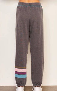 SUNDRY Jogger Stripe in Washed Black