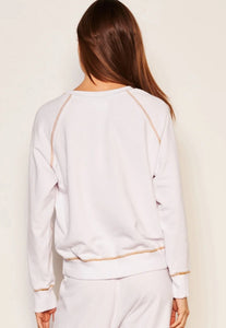 SUNDRY Sunrise Raglan Sweatshirt in Optic White