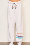 SUNDRY Jogger Stripe in Optic White