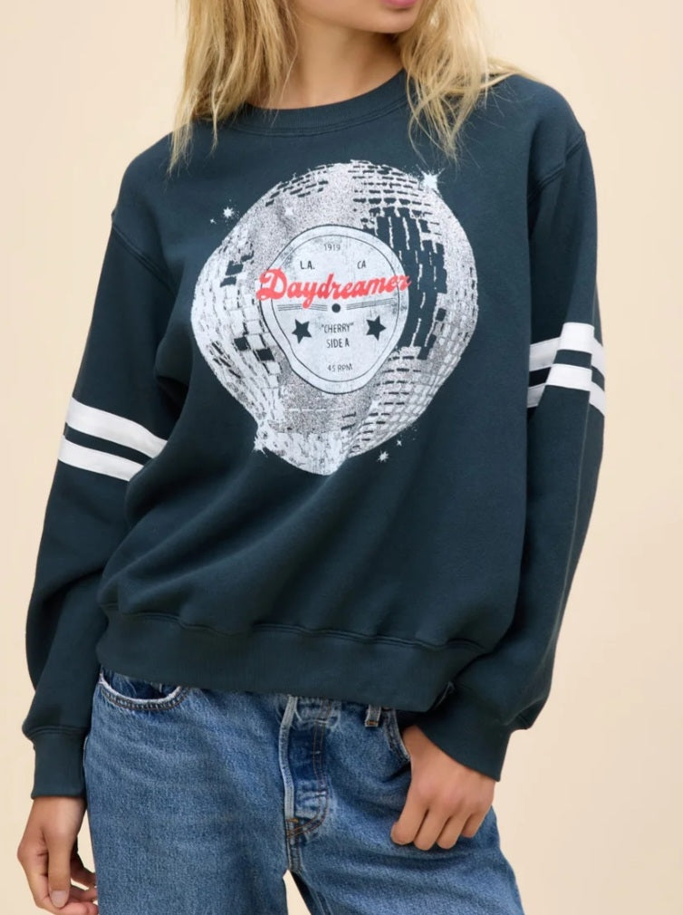 DAYDREAMER Daydreamer Disco Ball Varsity Sweatshirt