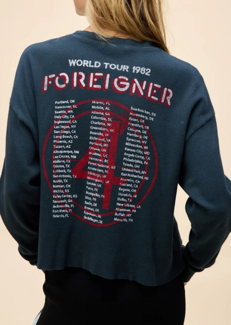 DAYDREAMER Foreigner World Tour 1982 Crop Thermal Long Sleeve