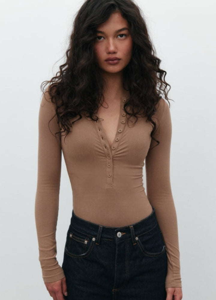 BAYSE LARA BODYSUIT - MACCHIATO