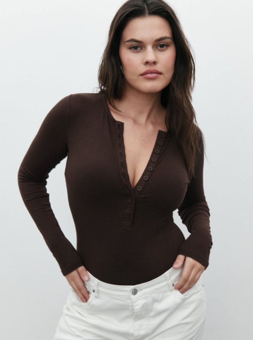 BAYSE LARA BODYSUIT - CHOCOLATE